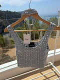Calla Bassa light blue sea sequin choker